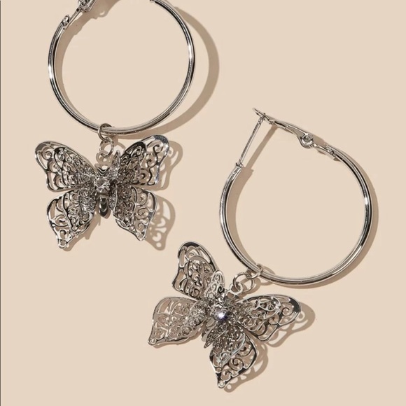 Jewelry - • Willow • Butterfly Charm Hoops
